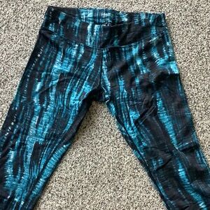 Calvin Klein Blue and Black Patterned Capri Leggings